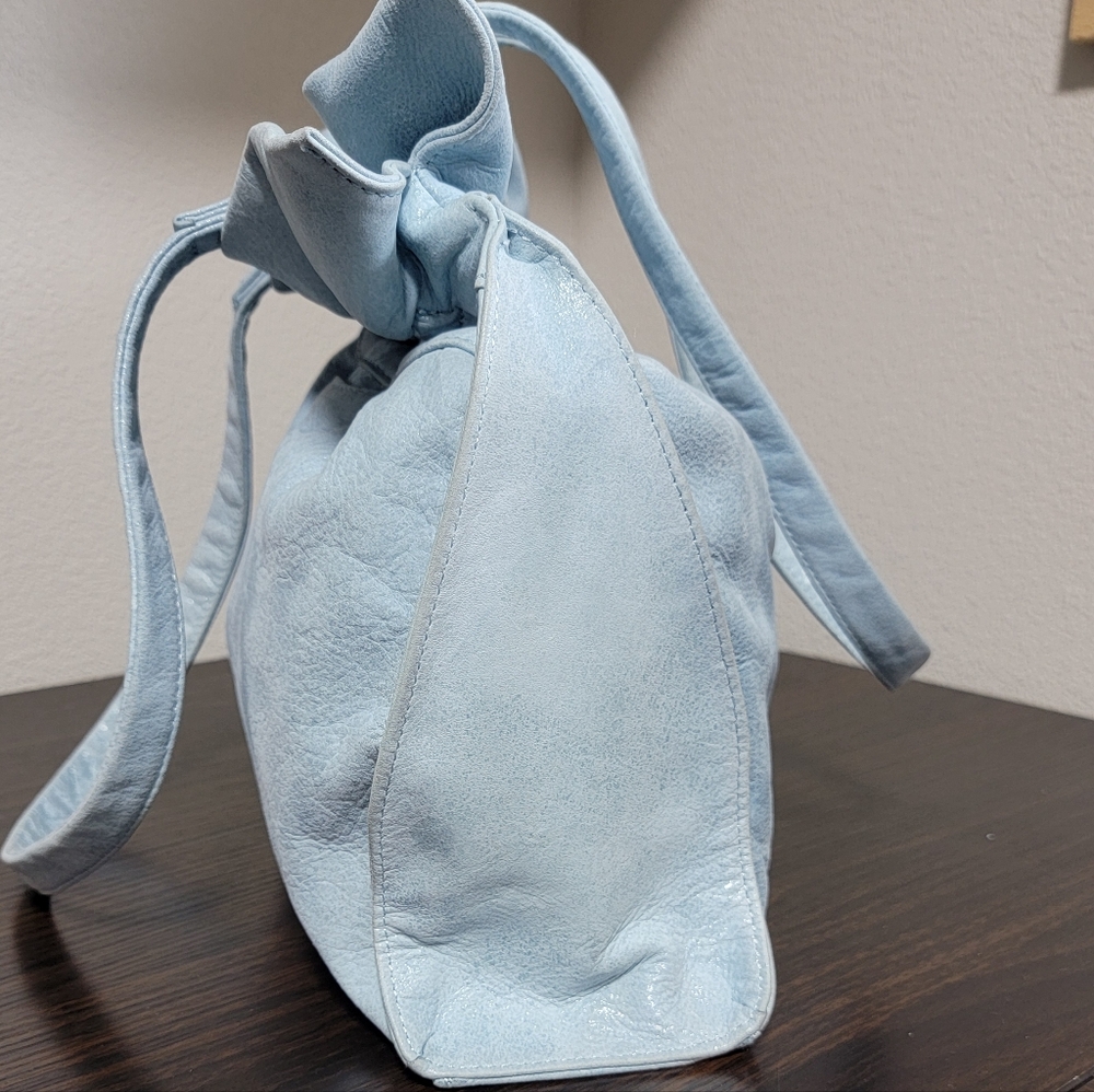 HOBO Caliber Blue Topaz Textured Leather Shoulder Tote Bag - Picture 9 of 12